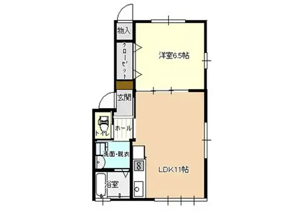 コーポオリエントA棟(1LDK/1階)の間取り写真