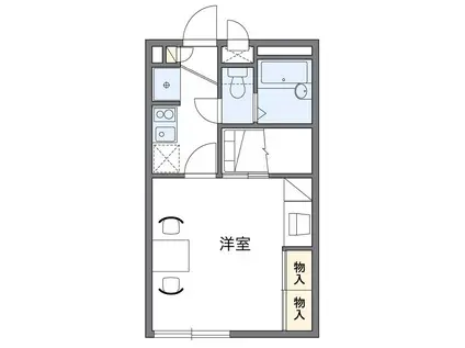 JR関西本線 久宝寺駅 徒歩8分 2階建 築20年(1K/2階)の間取り写真