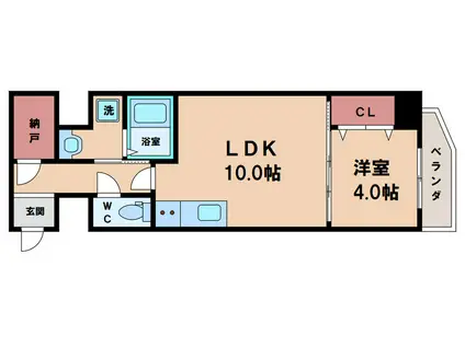 グランパシフィック帝塚山INNOVATION(1SLDK/8階)の間取り写真