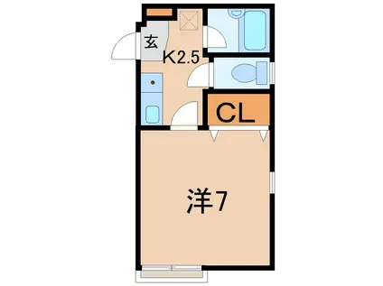 パレスサザンクロスII(1K/1階)の間取り写真