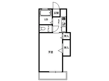 フリーフル善行坂(1K/2階)の間取り写真