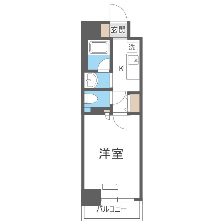 ラナップスクエア東梅田(1K/6階)の間取り写真