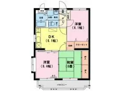 ユーミーいちまるV(3DK/3階)の間取り写真