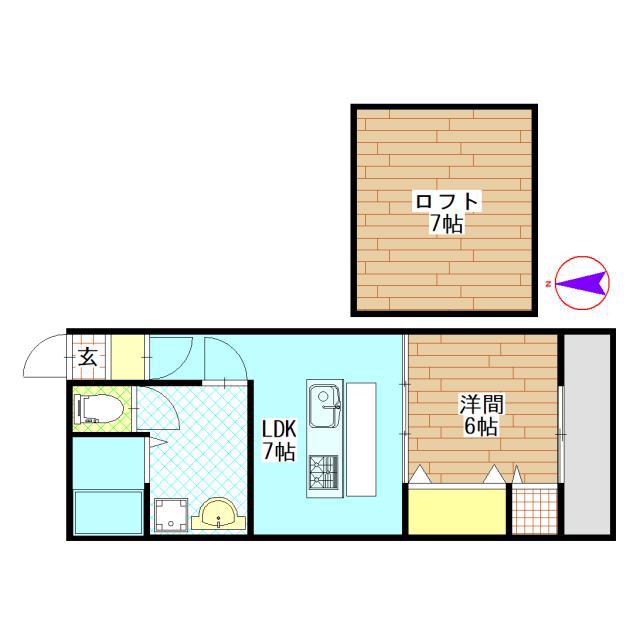 BENEFIS A・B棟(1SLDK/3階)の間取り写真