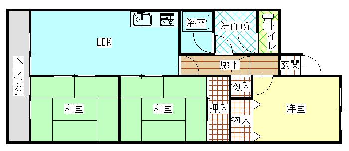 ヴェルディール北日吉(3LDK/5階)の間取り写真