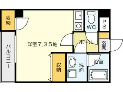 ピアーノKM21(ワンルーム/4階)の間取り写真