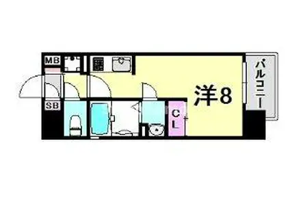 アスヴェル兵庫駅前(ワンルーム/8階)の間取り写真
