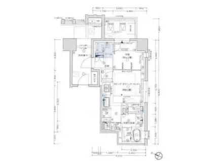 プラウドタワー本町二丁目(1LDK/4階)の間取り写真