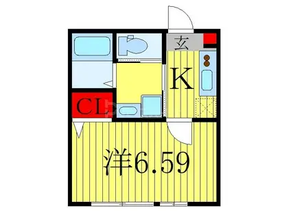プレジール柏(1K/2階)の間取り写真