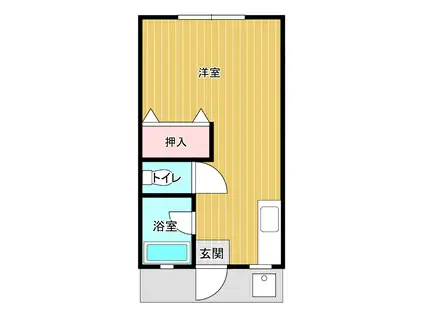 南都ビルB(1DK/2階)の間取り写真