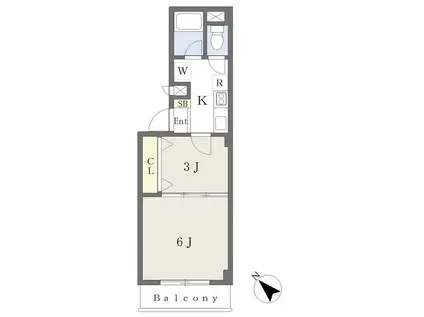 チェリーロード(2K/3階)の間取り写真