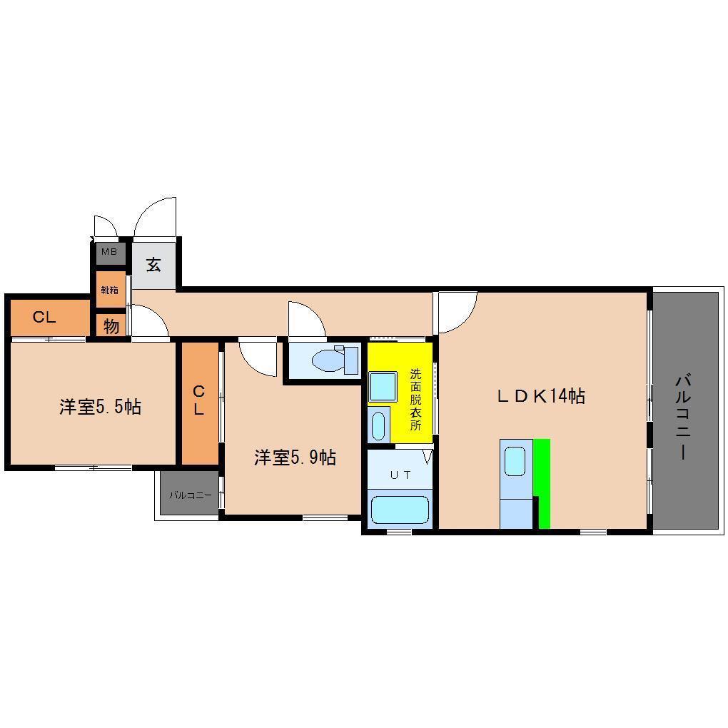ALTE MEISTER 谷川(2LDK/4階)の間取り写真