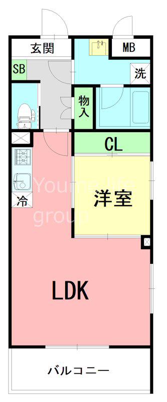 グリーンヴィラ湘南(1LDK/4階)の間取り写真
