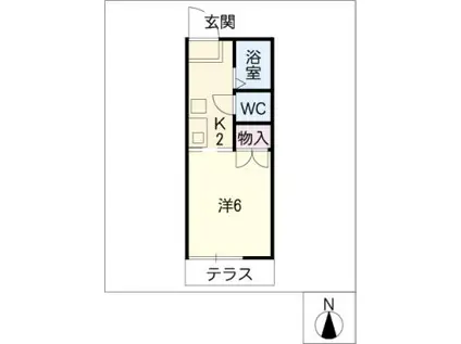 リバティスクエア(1K/1階)の間取り写真