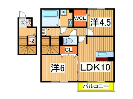 さくらⅡ(2LDK/2階)の間取り写真