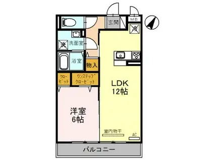 サンセッテ21(1LDK/1階)の間取り写真