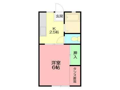 パレス三喜I(1K/1階)の間取り写真