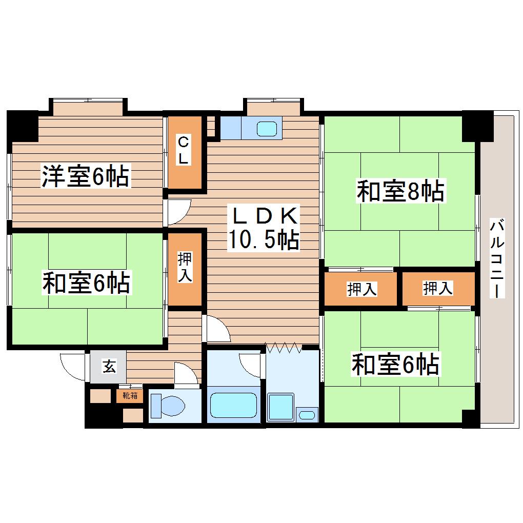 協栄マンション(4LDK/5階)の間取り写真