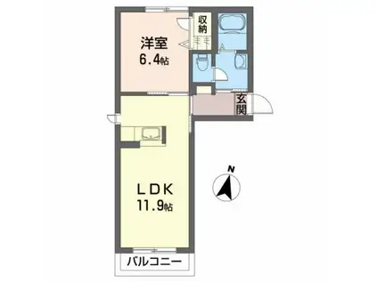 メゾンアースA(1LDK/1階)の間取り写真