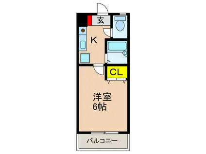 サンフォレストスギモト(1K/2階)の間取り写真