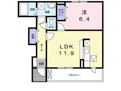 サニー・レジデンス貴志 I(1LDK/1階)の間取り写真