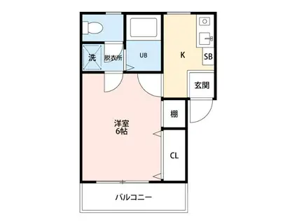 ウエダハイツ I(1K/1階)の間取り写真