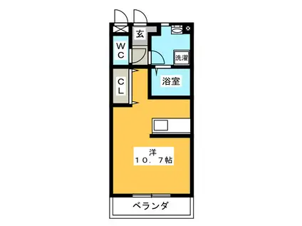 サンサンハイムII(ワンルーム/2階)の間取り写真