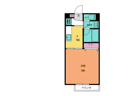 SURPLUS ONE フローラ(1K/1階)の間取り写真