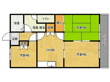 ニューシティマンション沼田(3DK/2階)の間取り写真