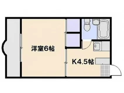 コーポラス千同(1K/3階)の間取り写真