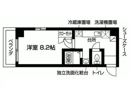 AVENIR朱雀(1K/3階)の間取り写真