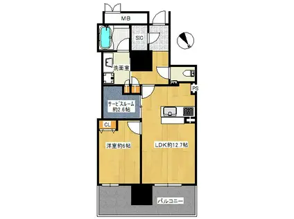 MJR熊本ザ・タワー(1SLDK/2階)の間取り写真