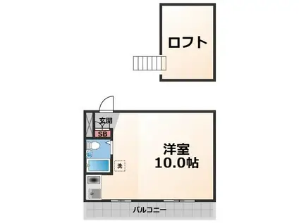 長瀬レジデンス(ワンルーム/2階)の間取り写真