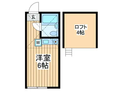 ユナイト浅田ジェシカ・ウォルター(ワンルーム/2階)の間取り写真
