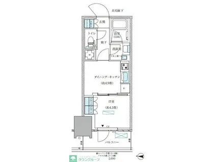 パークアクシス西大島コンフォートスクエア(1DK/11階)の間取り写真