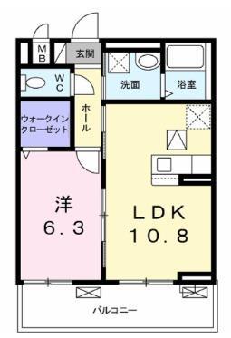 プレッソ・ロート2(1LDK/3階)の間取り写真