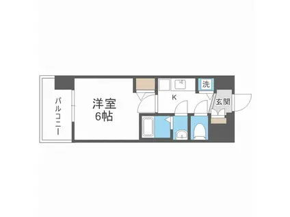 アドバンス大阪グロウスII(1K/12階)の間取り写真