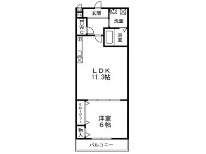 ソレイユ百舌鳥I番館(1LDK/1階)の間取り写真