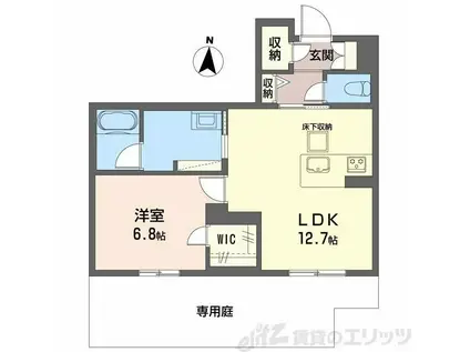 和の杜 江坂(1LDK/1階)の間取り写真