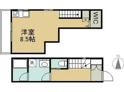 コート四季 1(ワンルーム/2階)の間取り写真
