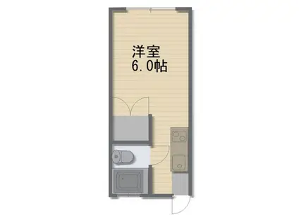 佐藤コーポ(ワンルーム/2階)の間取り写真