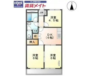 コーポロイヤル(3DK/2階)の間取り写真
