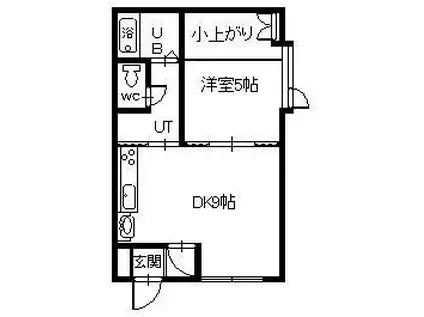 宮崎サンハイツ(1DK/2階)の間取り写真