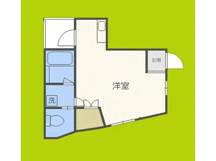 アビタシオン桃谷(1K/1階)の間取り写真