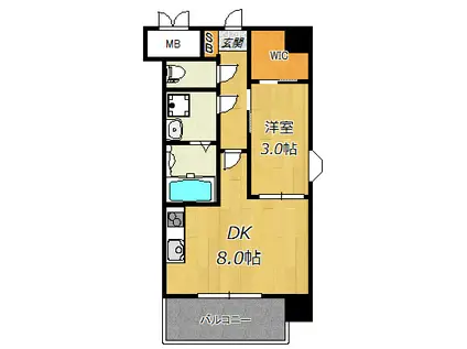 スプランディッドII(1LDK/10階)の間取り写真
