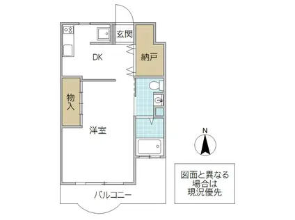 ブライトテラス(1DK/3階)の間取り写真