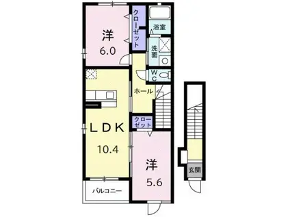 パークコートII(2LDK/2階)の間取り写真