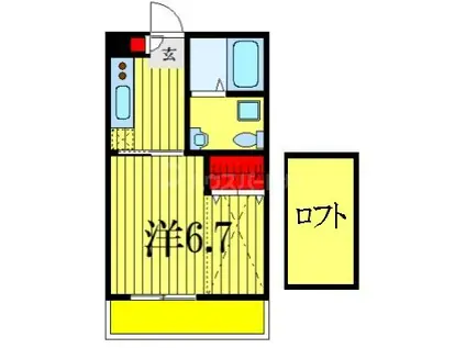 ロワール東船橋(1K/1階)の間取り写真