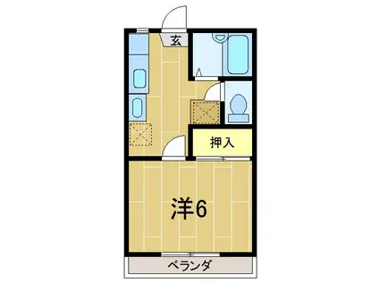 グリーンヒル弐番館(1K/2階)の間取り写真