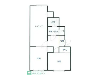 ワンズ東大成(2LDK/1階)の間取り写真